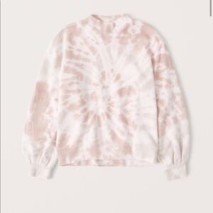 Abercrombie & Fitch Mockneck Sweatshirt- Pink Tie Dye XS EUC